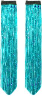 HEAVEN Straight Glitter  Streak Colored Extension Highlighter For Women And Girls Hair Extension