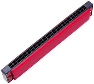 PNC Mouth Organ 24 holes Key of C With 48 Tones Harmonica Imported Elegant Mouth Organ Harmonica For Kids/Beginners (Red)