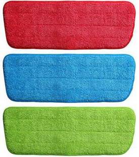 Moxtiza Replacement Reusable Microfiber Spray Cleaning Mop Head Cloth Pads, Standard, Multicolour -3 Pieces Wet & Dry Mop