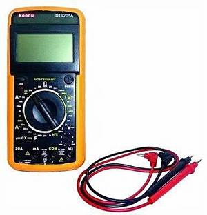 Koocu Electronics Digital Multimeter Capacitance Multi Meter With Probes | Current & Voltage Tester Meter (Yellow & Black) Digital Multimeter