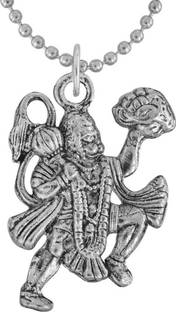 ricky collections Religious Jewelry Pawan Putra Hanuman Bajrangbali Locket With Chain Sterling Silver , Metal Pendant Set Sterling Silver Plated Silver Chain