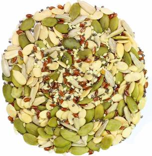 Dry Fruit Hub Healthy Raw Seeds Combo, 600gms (Pumpkin Seeds, Sunflower, Sesame, Chia, Flax Seeds, Watermelon Seeds Each 100gms), Seeds Mix for Eating, Seeds for Eating Mixed Seeds