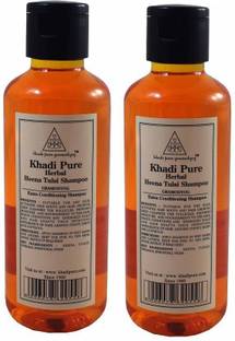 Khadi Pure एक्स्ट्रा कंडीशनिंग शैम्पू के साथ हर्बल हिना तुलसी