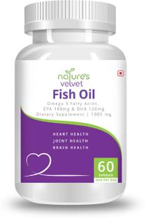 Natures Velvet Lifecare Fish Oil Omega 3, 60 Softgels, 1000mg, Most Potent with More Omega 3 Content