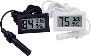 electrolight Best Selling White /Black Mini LCD Digital Thermometer Hygrometer Meter -50~70C 10%~99%RH for Fish Tank Water Marine Aquarium LCD Digital Thermometer Egg Incubator Cable Length - 1.5M. Aquarium Thermometer