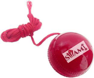 Swa Mi Cricket Hanging Ball with Cord for Batting Practice (Pack of 1, Red) Cricket Training Ball