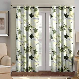 Achintya 214 cm (7 ft) Polyester Semi Transparent Door Curtain (Pack Of 2)