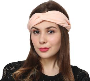 Bismaadh Headbands for Women Boho Knotted Stretchy Hair Bands, Criss Cross Elastic Headband Sports, Daily Hair Accessories for Yoga Workout Fitness (PEACH) Head Band