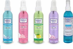 Mony Care Plus Fragrance Sanitizer Spray (5Pcs of 100 Ml) 75 % Alcohol Content Hand Sanitizer Bottle
