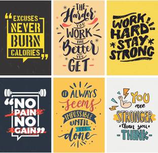 Combo Pack of 6 HD Motivational Wall Posters and Inspirational Quotes for School Office Students Home Paper Print