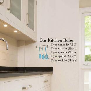 rawpockets 1 Wall Decals ' Our Kitchen Rules ' Wall stickers (PVC Vinyl) Multicolour Self Adhesive Sticker