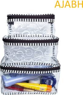 Ajabh High Quality Multi Purpose Set of 3 Plastic Vanity Box With Makeup kit Storage box, Make kit Vanity Box