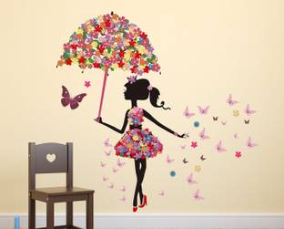 Wallzone Beautiful Girl Extra Large Vinyl Sticker (115 cm x 115 cm)