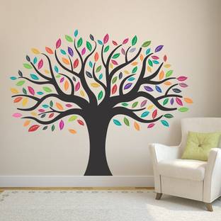 Wallzone 110 cm Colorful Tree Removable Sticker