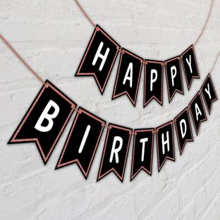 PartyDecoration 1st Blush Theme Rose Gold Happy Birthday Letters Banner Decorations Foil Banners for Kids Banner