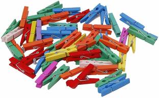 IKIS 25 pcs Fine Quality Wooden Paper Clips for DIY Crafts, Hobby Crafts, Project Work, 1.5 inch Wood Wooden