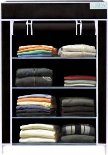 FLIPZON Multipurpose Storage Rack, 4 Layer PP Collapsible Wardrobe