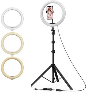 जेटेक Tripod Stand 7 Ft for Live Stream-LED Ring Light with Phone Holder Dimmable for Tik-Tok, mx taka tak, Josh, Moj, Mitron, Vigo, Videos, Instagram Reels, Likee Tripod Stand Ring Flash ट्राइपॉड किट