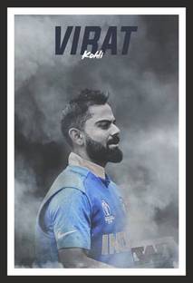 Virat Kohli Wall Poster For Home And office Décor With Gloss Lamination Print on 300gsm Thickness Paper (Size 13 Inch X 19 Inch, Rolled) Multicolor Paper Print