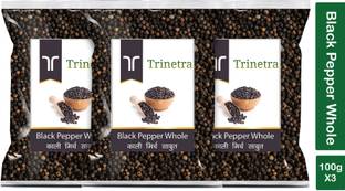 Trinetra Premium Quality Kali Mirch Sabut (Black Pepper)-100gm (Pack Of 3)