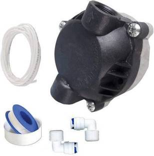 sivam Booster Pump Head for RO water Purifier,1 Pcs (Black) with 2 Meter Pipe, Tafflon Tape and Pump Elbow Solid Filter Cartridge