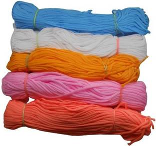 PUSHPA CREATION 5 colour 4mm soft Macrame Threads /cord Set of 5 cord