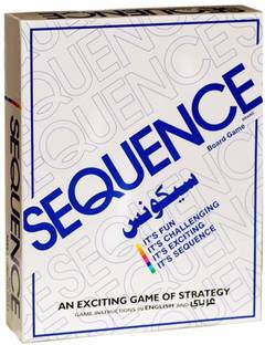 SHAHI Sequence Board Game Challenging Card Game for Ages 7 & Above, Hard Board,Chips and Card