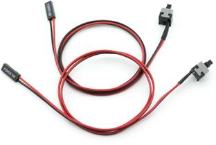 Diycart 2 PACK ATX PC Computer Motherboard Power Cable Switch On / Off / Reset Button Computer Replacement connector cable50cm length Electronic Components Electronic Hobby Kit