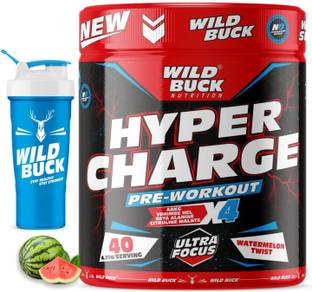 WILD BUCK Hyper Charge Pre-Workout For Massive Pump ,Non-Crash Energy Both For Men & Women Sports Drink
