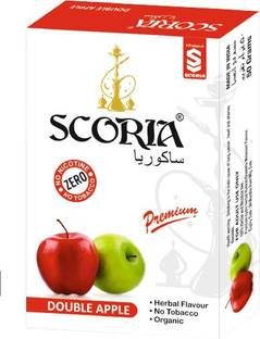SCORIA Premium Quality Herbal Hookah Molasses (100% Nicotine and Tobacco Free) Double Apple Hookah Flavor