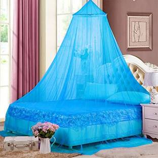 ZENTY BAZAAR Polyester Adults Washable Double Bed [Round] Mosquito Net 1///51 Mosquito Net