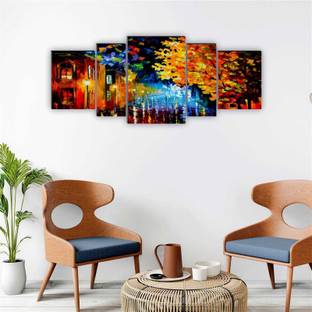saf Set of 5 Modern Art UV Textured large Panel Digital Reprint 18 inch x 42 inch Painting