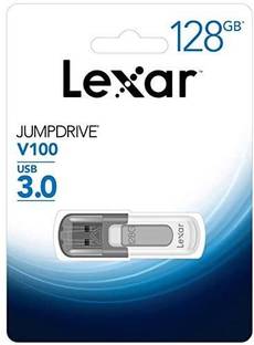 Lexar JUMPDRIVE V100 128 GB Pen Drive Compatible with Laptop, Desktop Computer, Television USB 3.0 Plastic Case