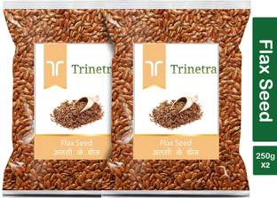 Trinetra Best Quality Raw Alsi (Flaxseed)-250gm (Pack Of 2) Brown Flax Seeds