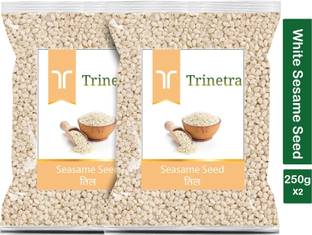Trinetra Best Quality Raw Safed Til (White Sesame Seeds)-250gm (Pack Of 2) Sesame Seeds