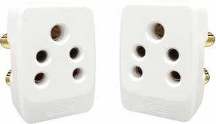 Mica 3 Pin Multi Plug 6 amp. BOY Polycarbonate Qty - 2 (White) Three Pin Plug