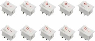 Electronic Spices Mini Rocker Switch White 2 Pin SPST ON-OFF 250V PACK OF 10 Electronic Components Electronic Hobby Kit