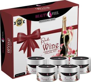 Beauty Feel Red Wine Facial kit, Diamond Professional Series facial for Glowing Skin for Fairness, skin glow and whitening