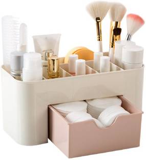 Onlyeasy Cosmetics Storage Box, Cosmetic Make Up Organiser Display Table Desktop Storage Stand, Cosmetic Drawer Type Storage Box Case Holder Brush Pen Jewelry Organizer Saving Space (Multicolor) Cosmetic Box Vanity Box