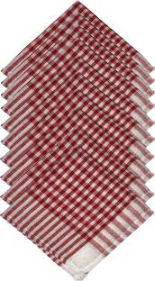 GOWRI TEX Kitchen Towel /dining towel/napkin/Manan kitchen/kitchen Waste Cloth Multicolor Napkins Pack Of 10 Red, White Cloth Napkins