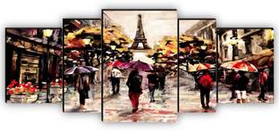 saf Modern Art Large Set of 5 Digital Reprint 18 inch x 42 inch Painting