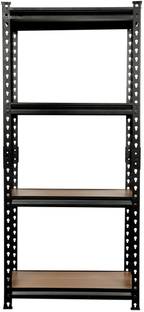 kizzi BoltLess Adjustable 4-Shelf Shelving Unit Storage Rack Utility Rack Garage Shelves Display Rack Steel Boltless Rivet Rack Iron Wall Shelf