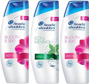 HEAD & SHOULDERS Anti Dandruff 2 Smooth & silky And 1 Cool Shampoo Each 340ml Pack Of 3