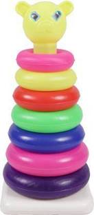 jmv 7 ring toys teddy rings New Born Rock-a-stack Toddler Stack-7 color Ring Sets