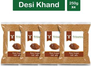 Trinetra Best Quality Desi Khand (Raw Sugar)-250gm (Pack Of 4) Sugar