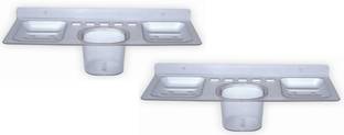 SSS - 4in1 (Soap case/Set of 2 pcs) Acrylic Toothbrush Holder
