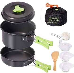 REHTRAD Camping Cooking Set Outdoor Camping Accessories Camping Utensils with Carry Bag Non-Stick Coated Cookware Set