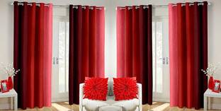 Nikunj Fabs 274.32 cm (9 ft) Polyester Blackout Long Door Curtain (Pack Of 4)
