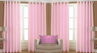Nikunj Fabs 274.32 cm (9 ft) Polyester Semi Transparent Long Door Curtain (Pack Of 4)