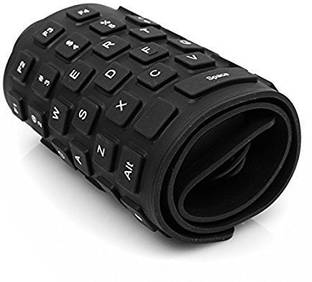 HARIKRUPEX Portable Flexible Silicone Foldable Waterproof Wired USB Keyboard (Black) Wireless Standard Desktop Keyboard Compatible with Desktop, Laptop, Mac
